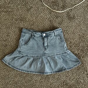 Light Blue Mini Denim Skirt